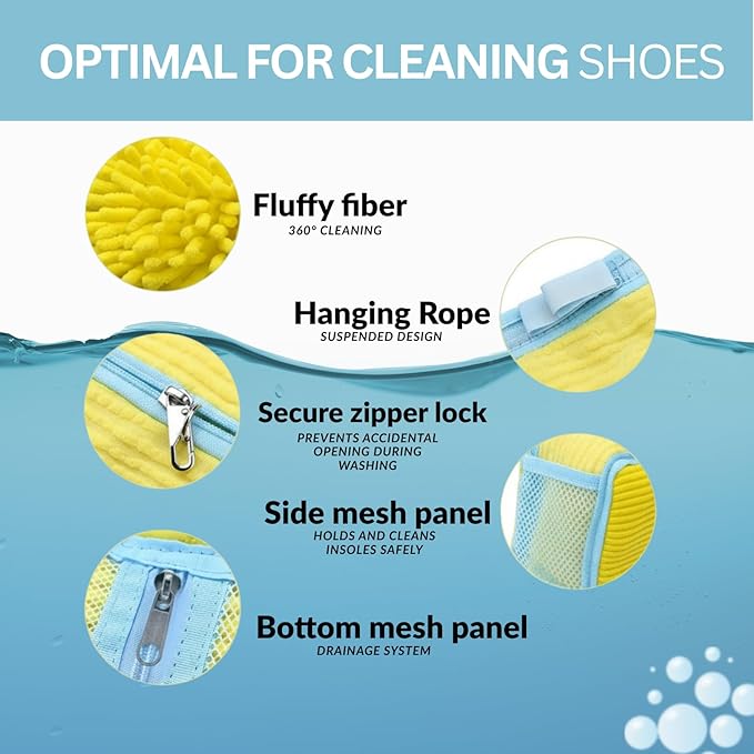 Shoe Washing Machine Bag Set (7-in-1) – Durable Mesh Sneaker Laundry Bags for Washing & Air-Drying Shoes, Includes Drying Rack Hanger & 4 Storage Dust Bags, Protective Shoe Care Kit