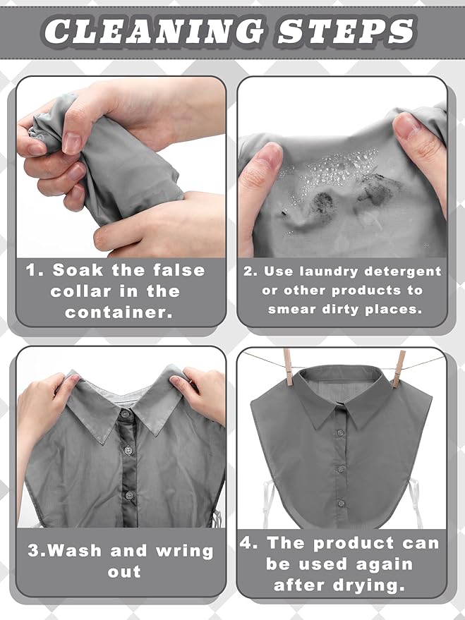Tatuo 2 Pieces Fake Collar Detachable Collar for Women Shirts Dickey Half False Blouse Dickey