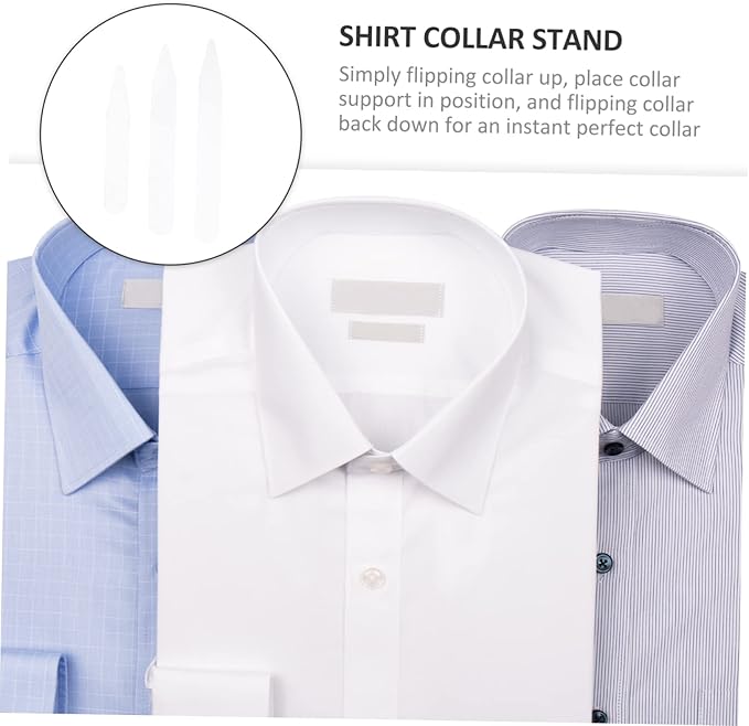 VICASKY 300pcs Transparent Shirt Collar Stays Stiffener Inserts for Dress Shirts Maintain Crisp Collars All Day for Businessmen and Formal Wear