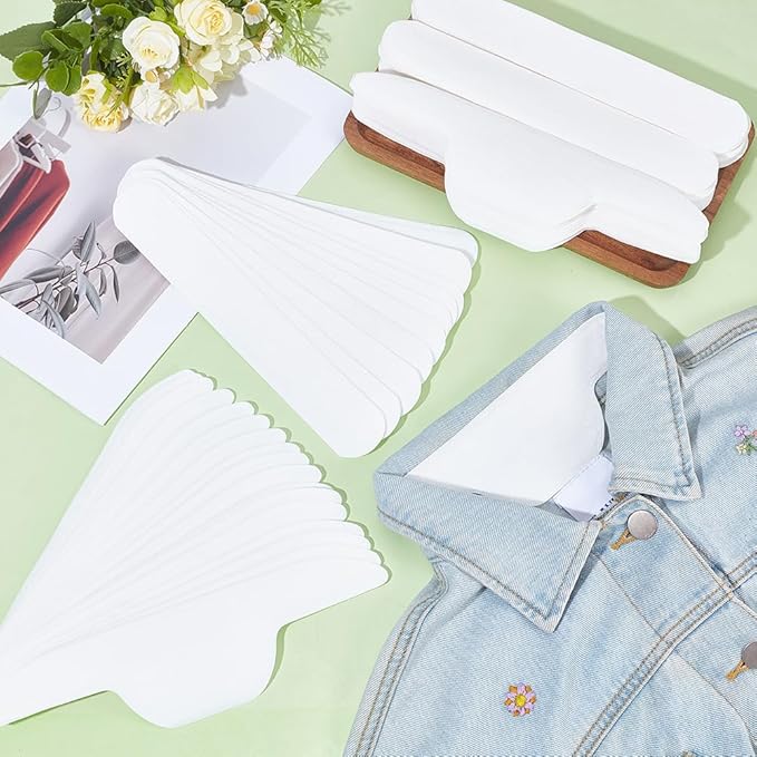 100PCS 2 Styles Disposable Collar Protector Shirt Neck Liner Hat Sweat Liners Protection Collar Protectors Sweat Absorbent Liner Pads for Hat Shirt Neck Liners Armpit Tape Collars Protector