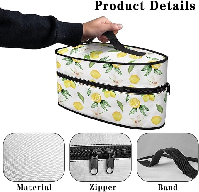 Lemon Print Iron Portable Storage Bag for Travel Full Size Iron Tote Bag Compatible with Mini Project Steam Iron Portable Iron Protective Cover