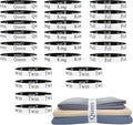 24 Pieces Bed Sheet Organizer Bands, Closet Organization Sheet Straps, Linen Labels Bedding Bands, Elastic Bed Sheet Storage Sheet Keepers （6PcsQueen 6PcsKing 6PcsTwin 6PcsFull）