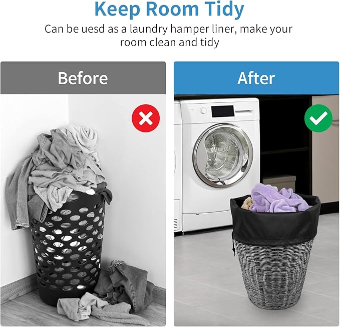 OTraki Large Laundry Bag 28x40 inch Heavy Duty Travel Laundry Bags Dirty Clothes Drawstring Laundry Bag Machine Washable for Camp Dorm Don't Drying, Melting 140-176℉ Black
