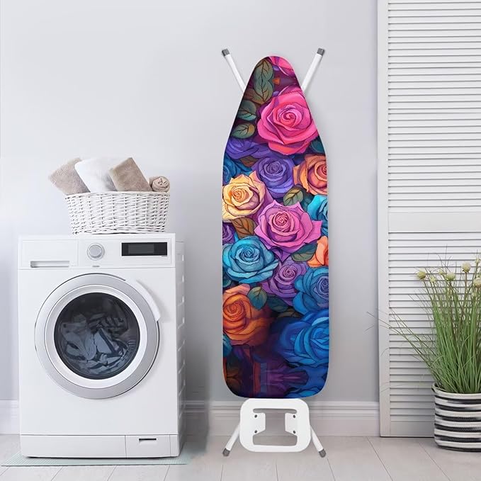 Flashideas Color Roses Ironing Board Cover Universal Stretchy Stain Reisstant Cover for Ironing Board with Adjustable Straps Ironing Board Accessories