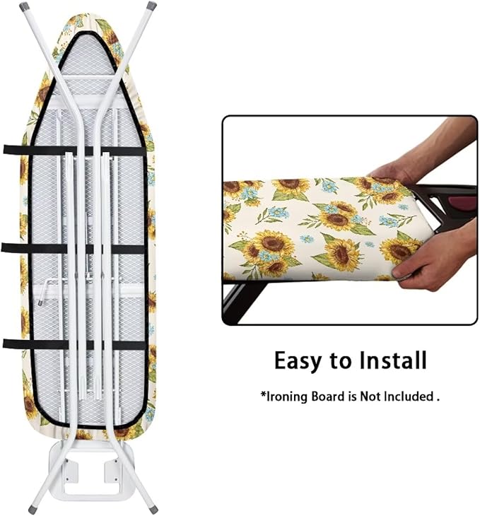 Iron Board Cover Standard Size,Ironing Board Cover,Sunfloral Ironing Board Cover,Floral Ironing Board Cover,Chic Sunfloral Full Print X-Large