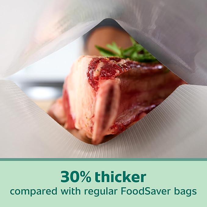 FoodSaver Heavy Duty Quart Vacuum Seal Bags,with 30% Extra Thickness,Compatible with All FoodSaver Appliances,44 Count (Pack of 6)