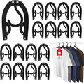 10 Pcs Travel Hangers Portable Foldable Travel Hanger Organizer, Plastic Cruise Ship Accessories Essentials Clothes Hanging Rack Folding Hangers for Traveling Camping Flying RV Europe Suitcase, Black