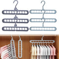 9 in 1 Smart Hanger, Upgrade Space Saving Hanger, 9 Holes Rotate Anti-Skid Folding Hangers with Multifunction Space Saving, for Heavy Clothes, Multiple Shirt, Shirts Pants (6pcs-E)