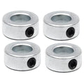 (4-Pack) 1/2” Bore Solid Steel Shaft Collars with Zinc Plated Coating - Durable Shaft Collars Suitable for Machinery and Industrial Use