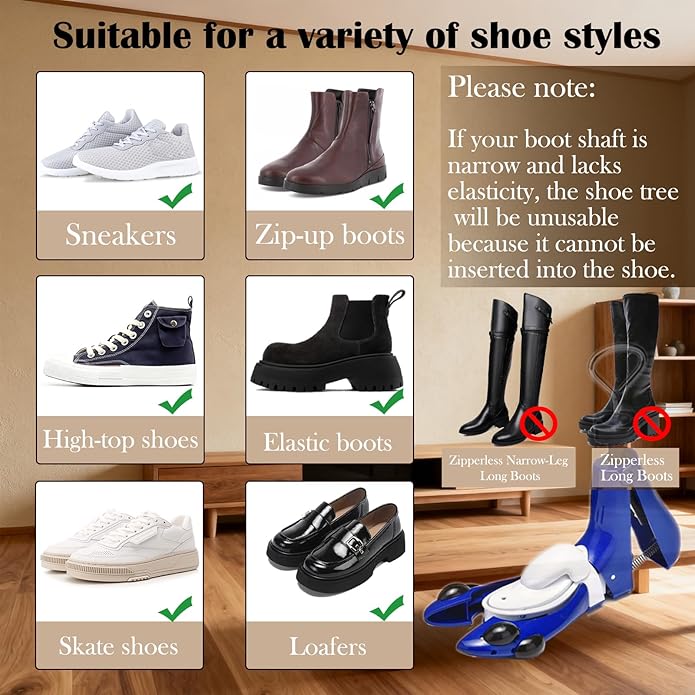 Upgrade 6-Way Shoe & Boot Stretcher For Men & Women - Adjustable Width, Length & Highth, 1Pcs