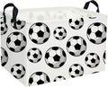 Rectangular Soccer Basket,Easter Baskets for Kids .Waterproof PE Coating Cute Bins with Handles.Boys Basket,Toys Box,Books Baskets,Gifts Box. (Soccers)