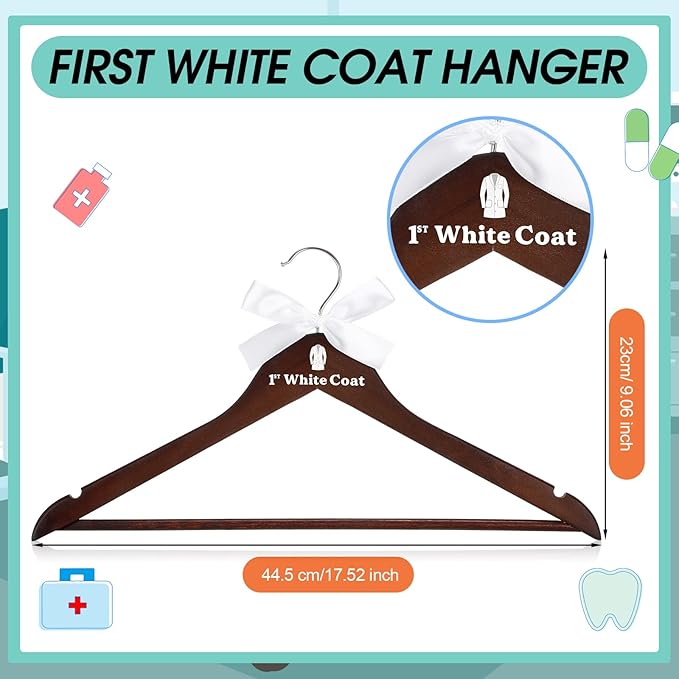 Nuanchu 4 Pcs White Coat Ceremony Gifts for Men Women Medical Student Include First White Coat Hanger Doctor Candle Mug Card Gift for Med School Pharmacist New Doctor