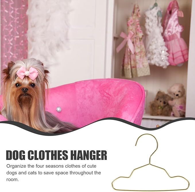 Pet Clothes Hangers Mini Metal Dog Hangers Small Cat Clothes Rack for Closet Nursery Baby Kids Storage Organizer