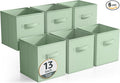 Sorbus 13 Inch Storage Bins - Sturdy Collapsible Fabric Storage Cubes with Handle - 6 Foldable Baskets for Organizing Clothes, Toys, Books - Storage Baskets for Shelves, Kids Room, Closets