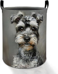 Miniature Schnauzer Laundry Basket Hamper for Boys Girls Kids Adults, Foldable Waterproof Oxford Clothes Storage Bin, Dog Organizer for Bedroom Bathroom Room Decor 19.7"x15.8"