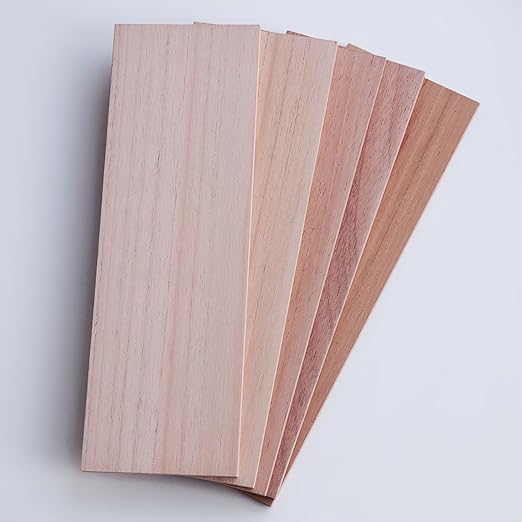 Woho 5 Pack Solid Spanish Cedar Wood Planks for DIY Cigar Humidor, 12" X 4" X 1/4" Cedar Planks for Tupperdor/Cabinet/Cigar Tray/Box Liners, Cedar Wood Planks for Cigar Storage/Organization/Aging