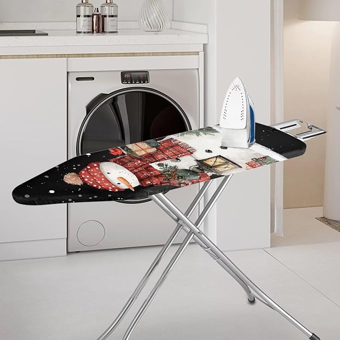 SEANATIVE Christmas Snowamn Ironing Board Cover and Pad Soft Stretchy Iron Pad Covers Home Decorative Ironing Board Replacement Covers