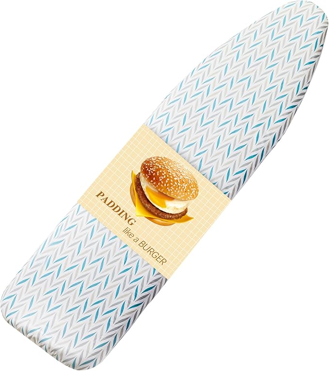 BNDX Ironing Board Cover and Pad for Gift - Silicone Coating, Scorch Resistant Padding,Extra Thick Heavy Duty Padded 4 Layers, 2" Elastic Edge,2 Click Buckles for Smooth Iron, Summer Willow 15x54