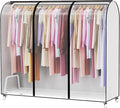 Kntiwiwo Clear Garment Rack Cover, Clothes Rack Cover Clothing Rack Cover with Durable Zippers for Garment Rack, Clothes Rack, White, 72"L x 20"W x 60"H (Rack Not Included)