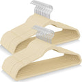 Velvet Hangers 50 Pack, Felt Hangers Clothes Coat Hanger Velvet with 360° Swivel Hook Slim Space Saving Non Slip Heavy Duty for Closet Organizer Pants Shorts Suits Shirt Clothing, Ivory White