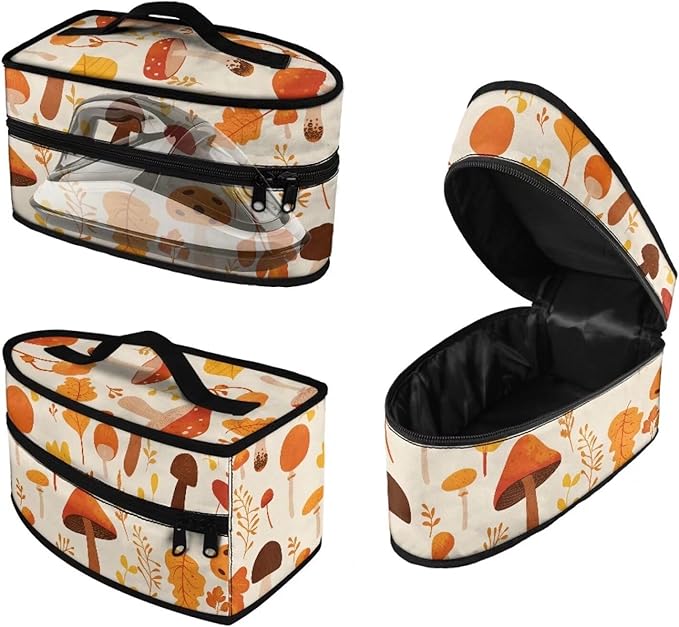 Cute Mushroom Iron Tote Bag Stain Resistant Travel Iron Storage Box Washable Protective Carrying Bag with Handle Compatible with Most Irons