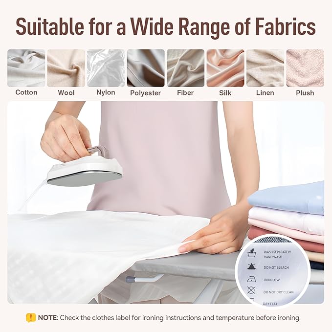 Mini Travel Iron with Adaptive Global Voltage, 100-230V Portable Dry Iron for Clothes (No Steam), 10s Heat Up, Non-Stick Soleplate, Ultra-Lightweight, Ideal for Sewing, Quilting and Handcraft
