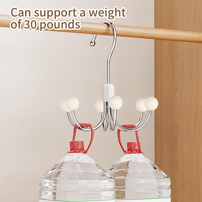 3 PCS Hoodie Hangers, 360° Swivel Sweatshirt Hangers, Scarf Hanger, Wooden Closet Hooks, Handbag Organizer, Bra Hanger, Closet Organizer for Hoodie, Bra, Scarves, Belts, Purse & Accessories Storage