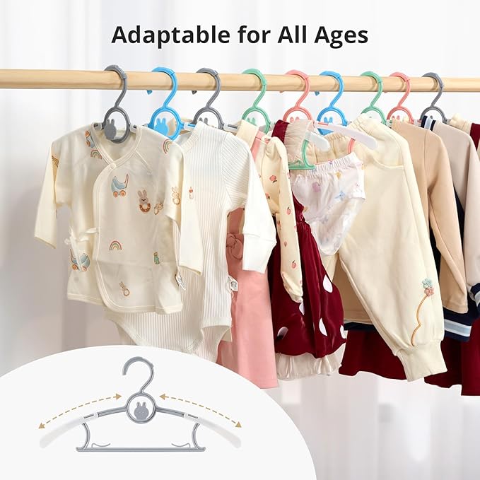 20 Pack Baby Hangers, Adjustable Plastic Hanger for Baby Children Clothes, Suitable for Infant Toddlers Nursery Kids 11.4" Clothes Hangers