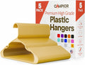 Plastic Clothes Hangers – Heavy Duty Hanger Set, for Organizing Clothes, Dresses, and Coat, Holds Up to 5 lbs, Space-Saving Hangers with Non-Slip Shoulder Grooves, Pack of 5, Yellow