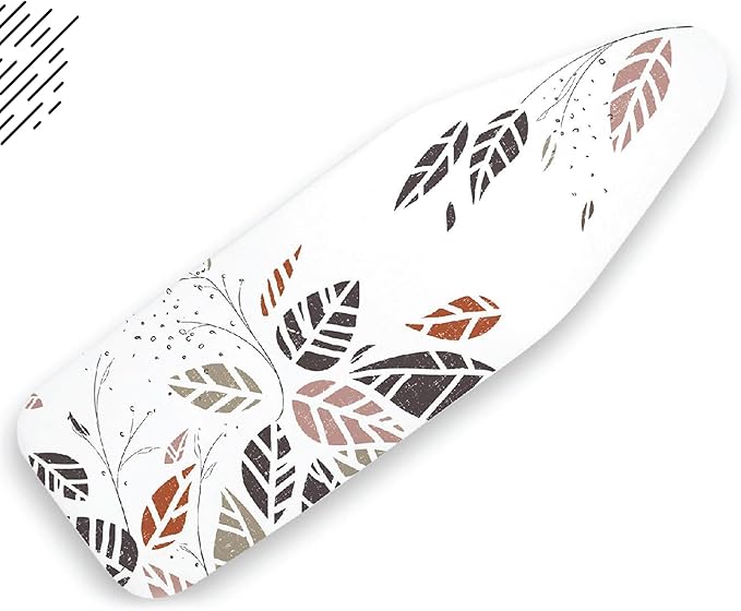 Encasa XO Ironing Board Cover and Pad - Thick 4mm Felt, Heat & Scorch-Resistant, Fits Standard Large Boards 54"x15", Elastic Bungee Cord Tightening, Easy Fit, Stain-Safe Dye, Autumn Leaf