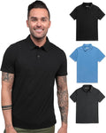 INTO THE AM Polo Shirts for Men - Slim Fit Short Sleeve Collared Shirt S - 4XL Fitted Collar Polos for Work