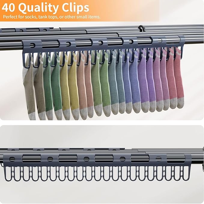 2PCS Foldable Drying Rack Clothing for Laundry Black