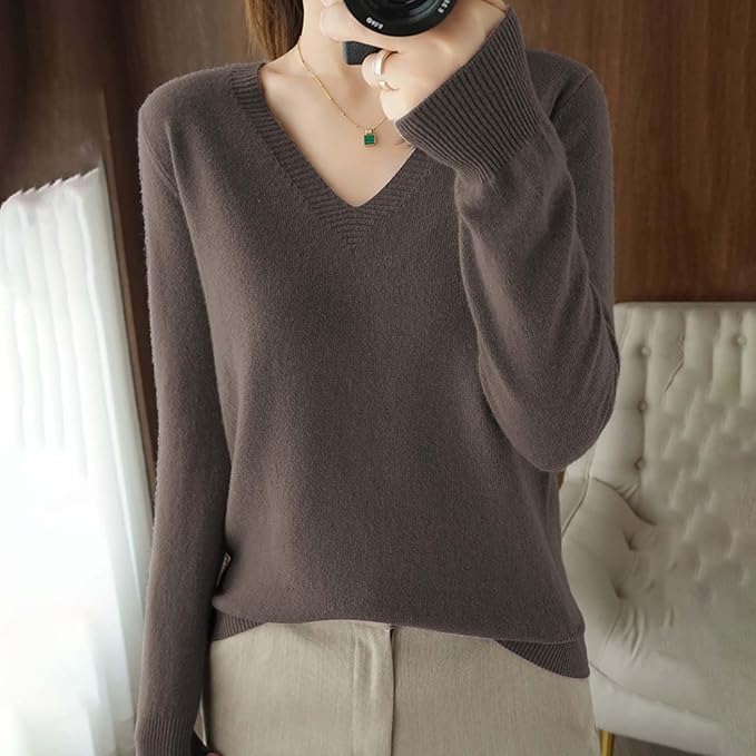 Merino Wool Cashmere Sweaters for Women 2025 Oversized Soft Sweater Long Sleeves Casual Loose Pullover Knitted Tops