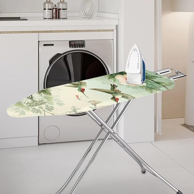 Hummingbird Floral Ironing Board Cover Resist Scorching and Staining, 15x54 Heavy Duty Iron Pad Covers Standard Boards with Elastic Edges