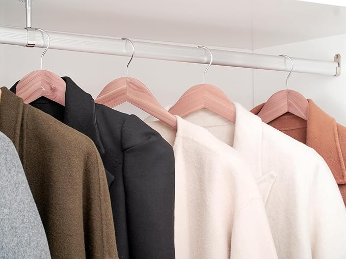 StorageWorks Red Cedar Wood Hangers 6 Pack, Extra Wide Shoulder Wooden Hanger for for Suits, Coats, Jackets, Pants