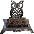 Cast Iron Shoe Brush Owl Shape 7.5 Inch Height Decorative Rust Brown Shoe Scraper and Cleaner for Entryway, Home, Patio HC8298