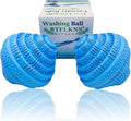 Eco-Friendly Laundry Balls, 2Pcs Premium Washing Ball, Super Soft Shell Doesn't Hurt Clothes, Advanced ceramic balls, 2000 Washing Cycle Laundry Balls, All Natural Detergent(2Pack,Blue)