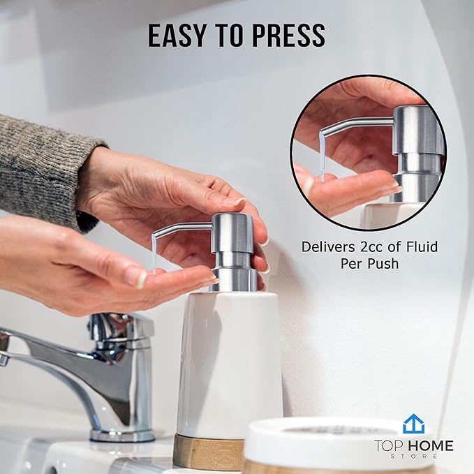 Bathroom Countertop Soap Dispensers (Brushed Nickel, 2 Pack)