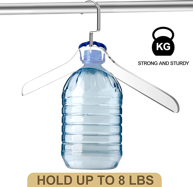 Quality Clear Acrylic Lucite Coat Suit Hangers, Stylish Clothes Hanger with Silver Hook - Coat Hanger for Dress - Closet Organizer Adult Hangers Gloss Silver Chrome - 5 Pack