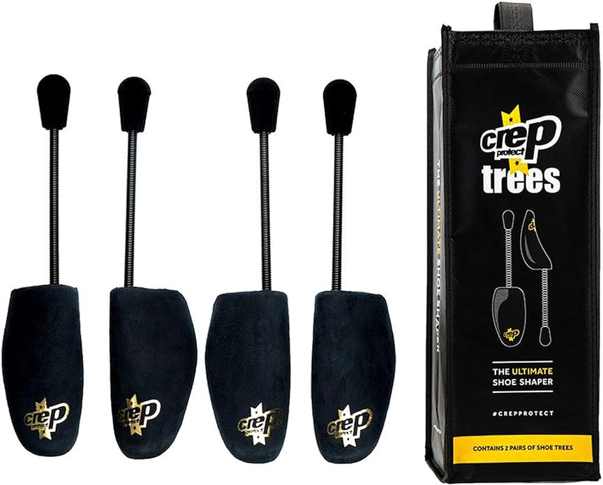 Crep Protect Shoe Shaper Trees (2 Pairs) Prevents Creases & Maintains Sneaker Shape | Fits US 6-13 (Black)