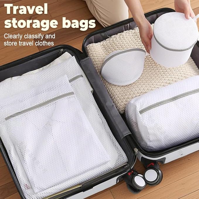 Durable Mesh Laundry Bag, 2025 New Honeycomb Laundry Mesh Wash Bags for Washing Machine, Lingerie Bags for Delicates Garment Bra Pant Sock (S+M+L+Bra bag)