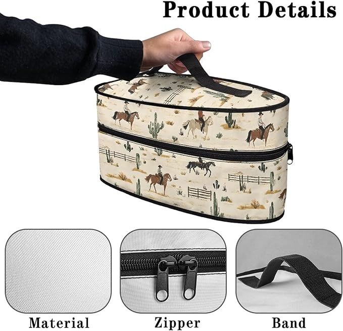 Western Cowboy Travel Iron Holder Case Irons Carrying Organizer for Most Iron and Accessories Irons Portable Storage Bags for Dustproof Bag,Easy to Carry