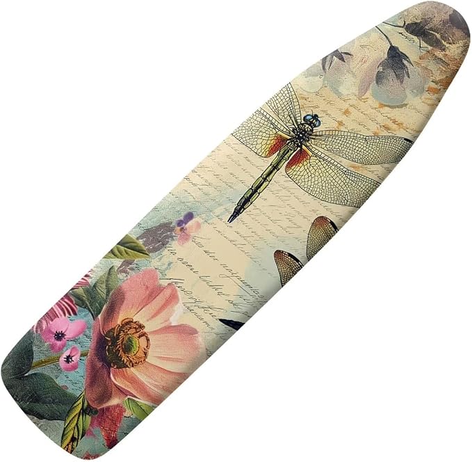 Dragonfly Ironing Board Cover and Pad 15x54 Inch, Iron Board Cover with Padding, Iron Board Cover Large Fits All Standard Sizes, Scorch Resistant, Extra Thick Covers with Elastic Edge