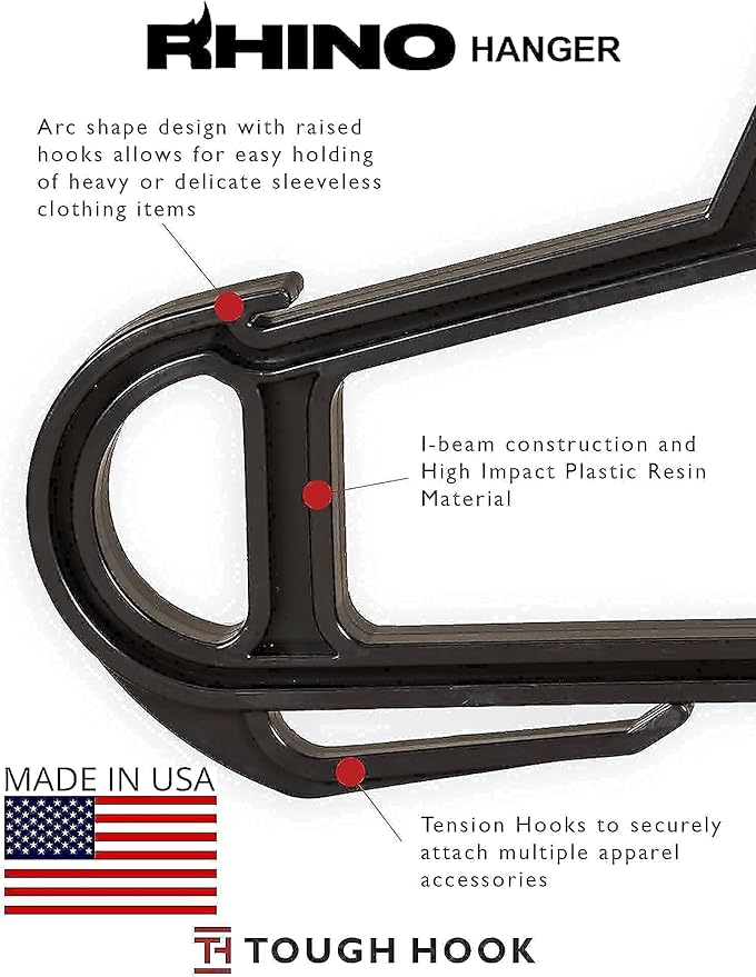 Rhino Hanger Multi Pack Set of 2 Black and Grey |USA Made