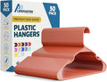Lifemaster Plastic Clothes Hangers – Heavy Duty Hanger Set, for Organizing Clothes, Dresses, and Coat, Holds Up to 5 lbs, Space-Saving Hangers with Non-Slip Shoulder Grooves, Pack of 50, Dark Brown