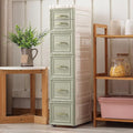 6 Drawers Narrow Storage Cabinet with Wheels,Slim Floor Cabinets,Rolling Organizer Cart for Small Spaces,Green