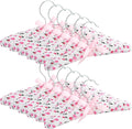 Juvale Padded Baby Clothes Hangers - Wrinkle-Free Closet Organization - Satin Padded Infant Hangers for Baby Clothes - Pink Floral Design for Nursery Decor - Pack of 12, 9.5 in, Pink Floral