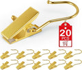 20 Pcs Gold Boot Clips for Closet, Gold Boot Hangers with Hooks, Clothes Pins, Single Clip Hangers, Portable Home Travel Hangers for Hats, Socks, Towels, Bras