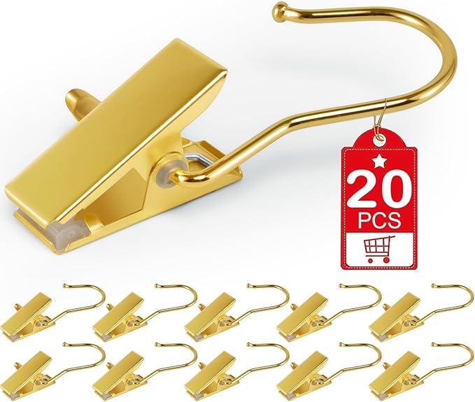 20 Pcs Gold Boot Clips for Closet, Gold Boot Hangers with Hooks, Clothes Pins, Single Clip Hangers, Portable Home Travel Hangers for Hats, Socks, Towels, Bras