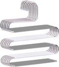 Devesanter Space Save Non-Slip 6 Pack S-Shape Trousers Hangers - Stainless Steel Clothes Hangers Closet Storage Organizer for Pants Jeans Scarf Hanging Grey and White